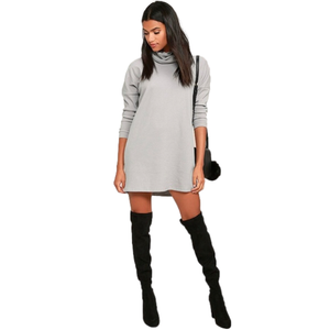 Lulu’s Scheme of Things Grey Long Sleeve Turtleneck Sweater Dress Womens Size XS